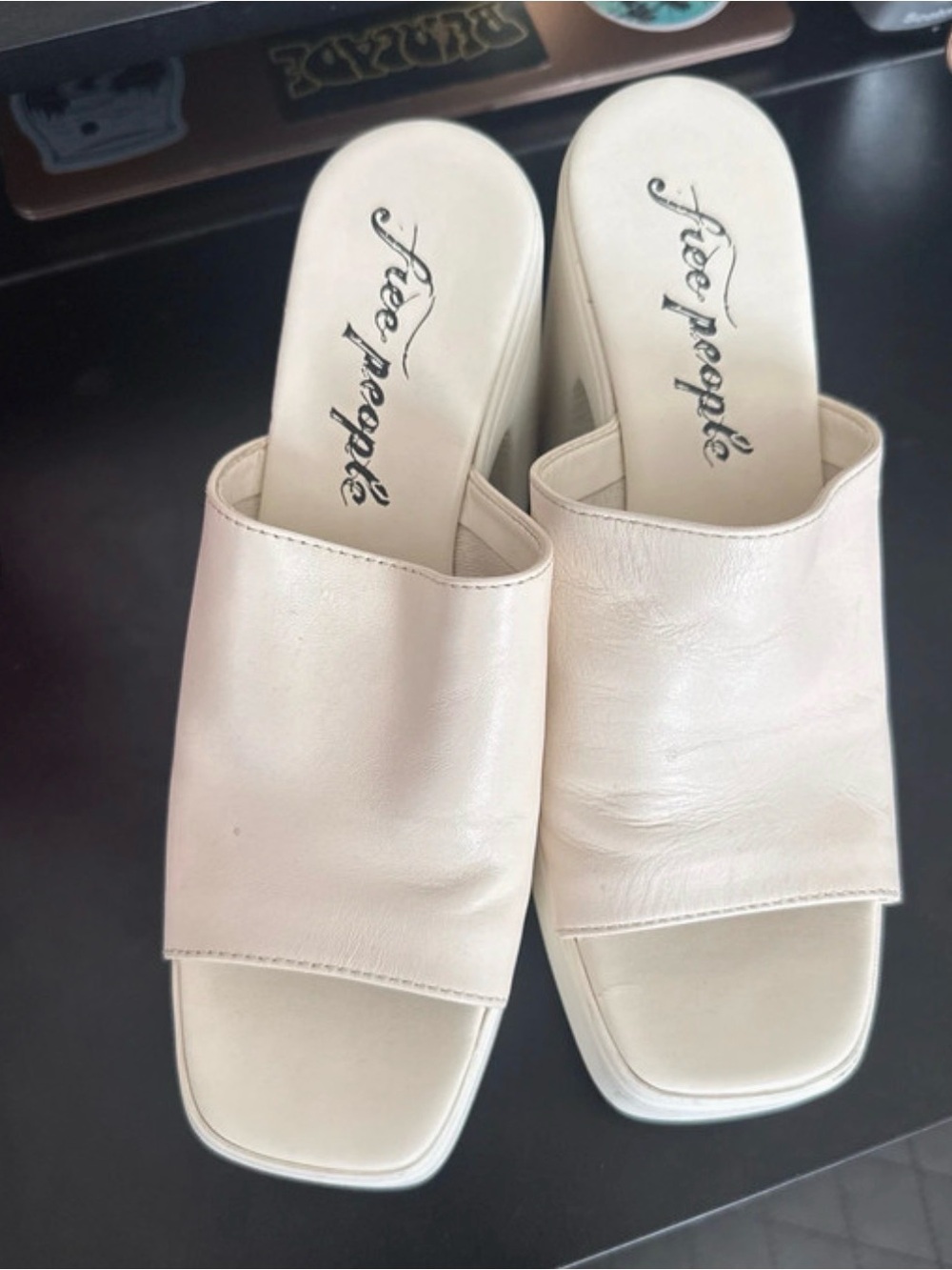 Free People Cream/White ish Open-Toe Platform